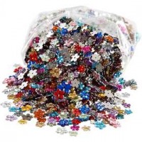 Strasstenen, d: 6+10+12 mm, diverse kleuren, bloemen, 2520div [HOB-52203]