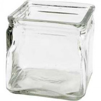 Vierkant glas, afm 10x10 cm, h: 10 cm, 12stuks [HOB-55786]