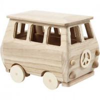 Minibus, afm 17x10x13 cm, grenen, Keizerin boom, 1stuk [HOB-56113]