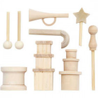 Small accessories, L: 2-5.5 cm, 1 pack, birch [HOB-56918]