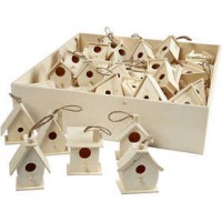 Vogelhuis, h: 7 cm, populier, 60stuks [HOB-57577]