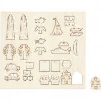 DIY Houten figuren, elke dag, l: 15,5 cm, b: 17,5 cm, triplex, 1doos, dikte 3 mm [HOB-57881]
