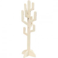 Houten cactus, h: 38 cm, b: 12 cm, triplex, 1stuk, dikte 8 mm [HOB-57903]