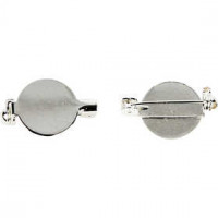 Brochespeld, d: 20 mm, verzilverd, 5stuks [HOB-600770]