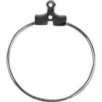 Oorbel, d: 25 mm, verzilverd, 8stuks [HOB-603180]