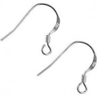 Franse oorbelhaak, l: 14 mm, sterling zilver, 5paar [HOB-60846]