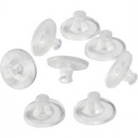 Oorbel achterkant, d: 10 mm, transparant, 10paar [HOB-61171]