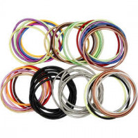 Veer armband, l: 18 cm, dikte 3 mm, diverse kleuren, 84div [HOB-61558]
