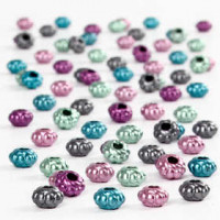 Plastic kralen mix, d: 6 mm, gatgrootte 2 mm, 200gr [HOB-61716]