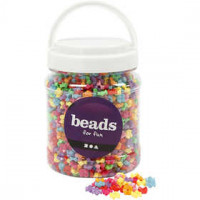 Figurenmix, d: 9,5 mm, gatgrootte 1,5 mm, diverse kleuren, circa 2200 stuks, 700ml, circa 380 gr [HOB-61763]