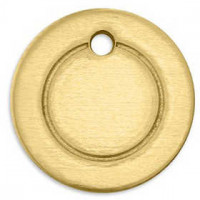 Metalen label, d: 13 mm, gatgrootte 1,85 mm, koper, ring, 11stuks [HOB-67590]