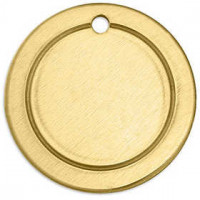 Metalen label, d: 20 mm, gatgrootte 1,85 mm, koper, ring, 7stuks [HOB-67591]