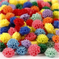 Bloemkralen, afm 15x8 mm, gatgrootte 1,5 mm, diverse kleuren, 250div, circa 300 ml [HOB-68139]