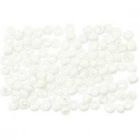 Rocailles, afm 8/0 , d: 3 mm, wit, 25gr, gatgrootte 0,6-1,0 mm [HOB-682001]