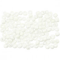 Rocailles, afm 8/0 , d: 3 mm, wit, 500gr, gatgrootte 0,6-1,0 mm [HOB-682002]