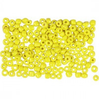 Rocailles, afm 8/0 , d: 3 mm, geel, 25gr, gatgrootte 0,6-1,0 mm [HOB-682011]