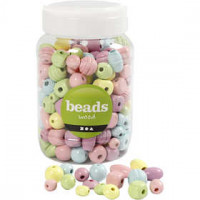 Wooden Beads, D: 10-15 mm, hole size 3-5 mm, 400 ml [HOB-684690]