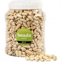 Houten kralen, afm 5-28 mm, gatgrootte 2,5-3 mm, china berry, 850 gr, 2L, circa 1462 stuk [HOB-68477]