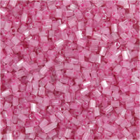 Rocailles, afm 15/0 , d: 1,7 mm, roze, 2-cut, 500gr, gatgrootte 0,5 mm [HOB-68783]