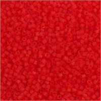 Rocailles, afm 15/0 , d: 1,7 mm, transparant rood, 2-cut, 25gr, gatgrootte 0,5 mm [HOB-687870]