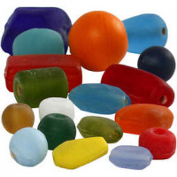 Mini glaskralen mix, afm 5-12 mm, gatgrootte 1-2 mm, diverse kleuren, 1000gr [HOB-69281]