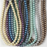 Glazen kralen, d: 8 mm, gatgrootte 1 mm, metallic kleuren, 10x55stuks [HOB-69319]