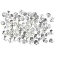 Glazen druppel kralen, d: 4 mm, gatgrootte 1 mm, helder, 120gr [HOB-69658]
