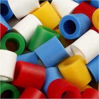 Strijkkralen, afm 10x10 mm, gatgrootte 5,5 mm, standaardkleuren, jumbo, 2450div [HOB-753513]