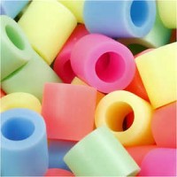 Strijkkralen, afm 10x10 mm, gatgrootte 5,5 mm, pastelkleuren, jumbo, 550div [HOB-75352]