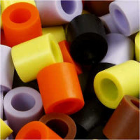 Strijkkralen, afm 10x10 mm, gatgrootte 5,5 mm, herfst mix, jumbo, 3200div [HOB-753531]
