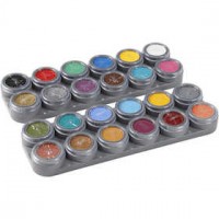 Schmink palletdoos op waterbasis, diverse kleuren, 2.5 ml in 24 kleuren , 24x2,5ml [HOB-77004]