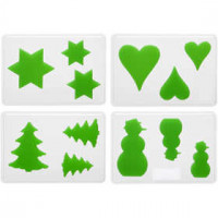Gietmal, afm 6+8+10 cm, buitenmaat 14,9x22 cm, Kerst, 4div, diepte 9 mm [HOB-78639]