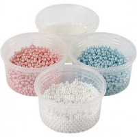Pearl Clay®,  3x25 gr,  38 gr, lichtblauw, off-white, lichtrood, 1set [HOB-78725]