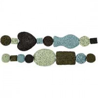 Luxe kralen, d: 6-37 mm, gatgrootte 2 mm, 1 set, blauw/groen harmonie [HOB-99059]