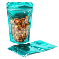 Stazakken Transparant/Teal 13x7,9x20,6cm | 113 gram (100 stuks) [ZBGB3TL]