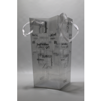GBAG12x30 Luxe grijs transparante geschenktas. 12,5 x 30cm (10 stuks)