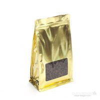 Gouden stazakken met gripsluiting en venster 12,7 x 7,6 x 20,3cm(100 Stuks) [SQMS7SG]