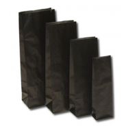 Blokbodemzakken Kraft Zwart 10,5x6,5x28cm vetvrij gevoerd 60 + 40 g/m² (100 stuks) [PABZ1028]