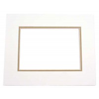 Passepartout Dubbeldik Ivoor/Olijfgroen 20,3x25,4cm met 11,8x16,8cm Venster (10 stuks) [MD20017]