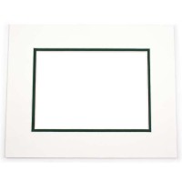 Passepartout Dubbeldik Wit/Donker Groen 27,9x35,6cm met 20,6x27cm Venster (10 stuks) [MD20211]