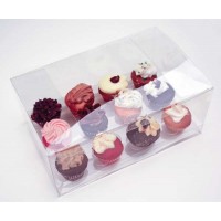 Plastic Doosjes voor 4 Cupcakes of muffins 19,1x17,8x10,2cm (100 stuks) [CBS178]