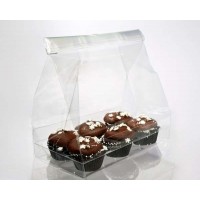 Zakkenset voor 6 Mini Cupcakes 17,8x10,2x22,9cm met Witte Kaart (100 stuks) [CBG6]