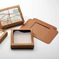 Kraftdoosjes 11,4x2,2x14,9cm met los plastic Venster (25 stuks) [WKRS247]
