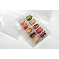 Plastic Doosjes set voor 10 Macarons 12,9x5,1x19,1cm incl. Interieur (25 stuks) [MBS2]