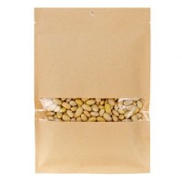Zakken Kraft Composteerbaar 12,7x17,8cm met Venster en Sealbaar (100 stuks) [KHS57W]
