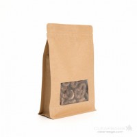 Kraft stazakken met gripsluiting en venster 12,7 x 7,6 x 20,3cm(100 Stuks) [SQMS7K]