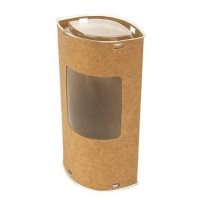 Kraftdoosjes ovaal 7,8x5,2x15,4cm met Venster (25 stuks) [KTEWS26]