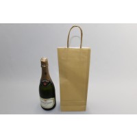 Draagtassen voor Flessen Goud 14x8x39cm Kraft papier 110 g/m (50 stuks) [PAWF1439GO]