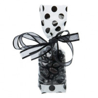 Bedrukte Zakken Wit met zwarte stippen 5,1x4,8x24,1cm met zijvouw (100 stuks) [G1WB]