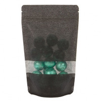 Stazakken Rijstpapier Zwart met Venster 13x7,9x20,6cm | 113 gram (100 stuks) [ZBGR3B]